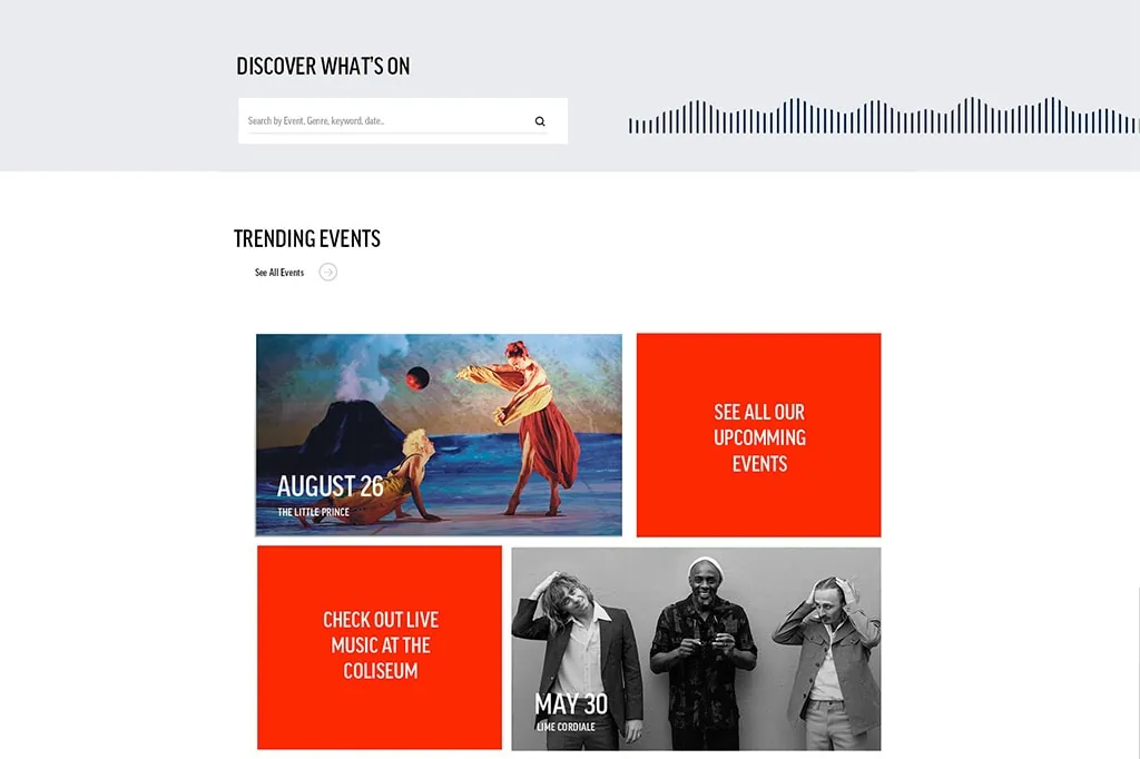What's on search and trending events on the Sydney Coliseum Theatre website